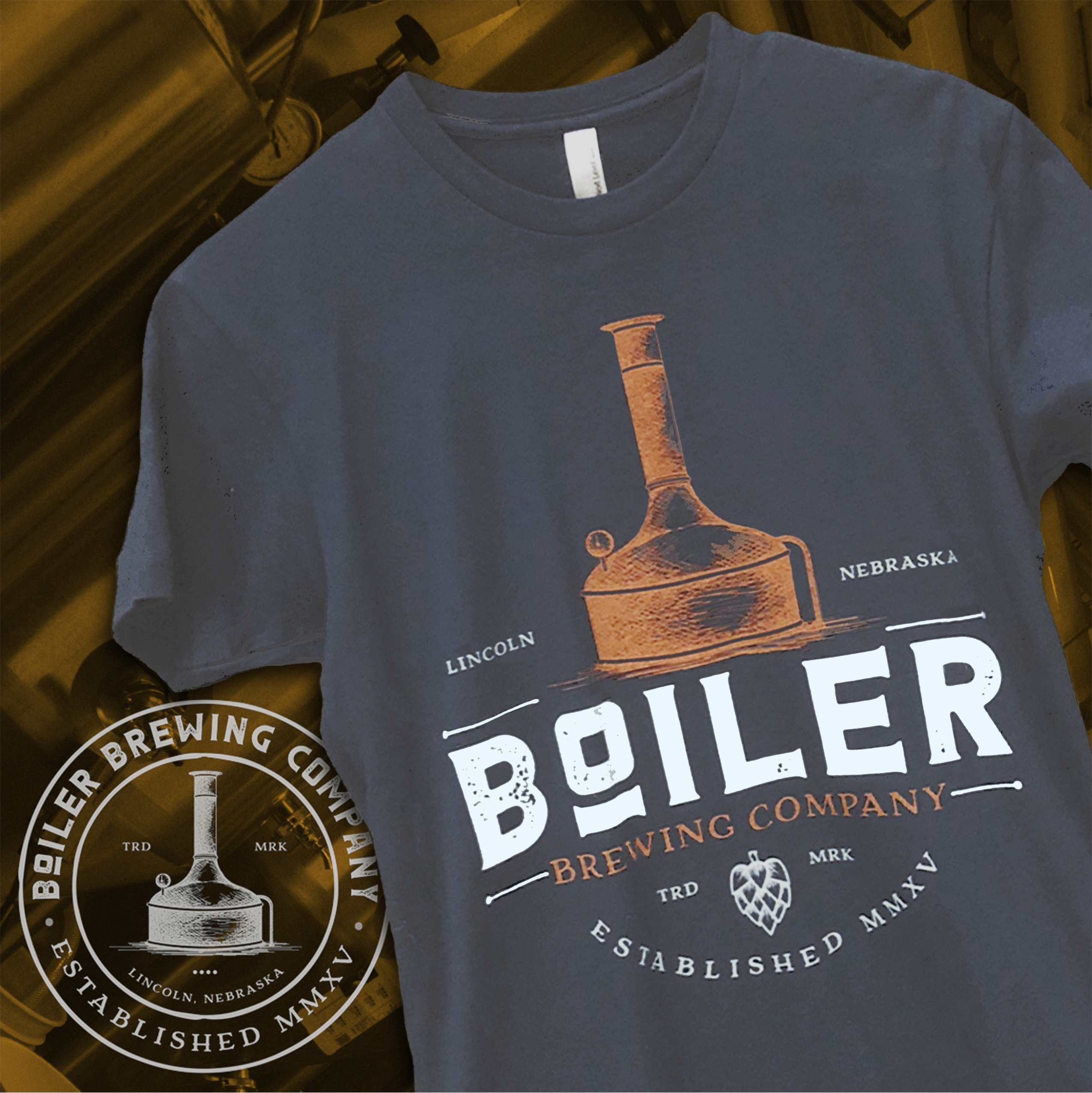 Brewing BBC Gray Company Boiler - Charcoal T-shirt